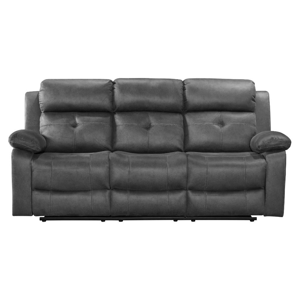 Yorkshire 3 Seater Manual Reclining Fabric Sofa Slate Grey