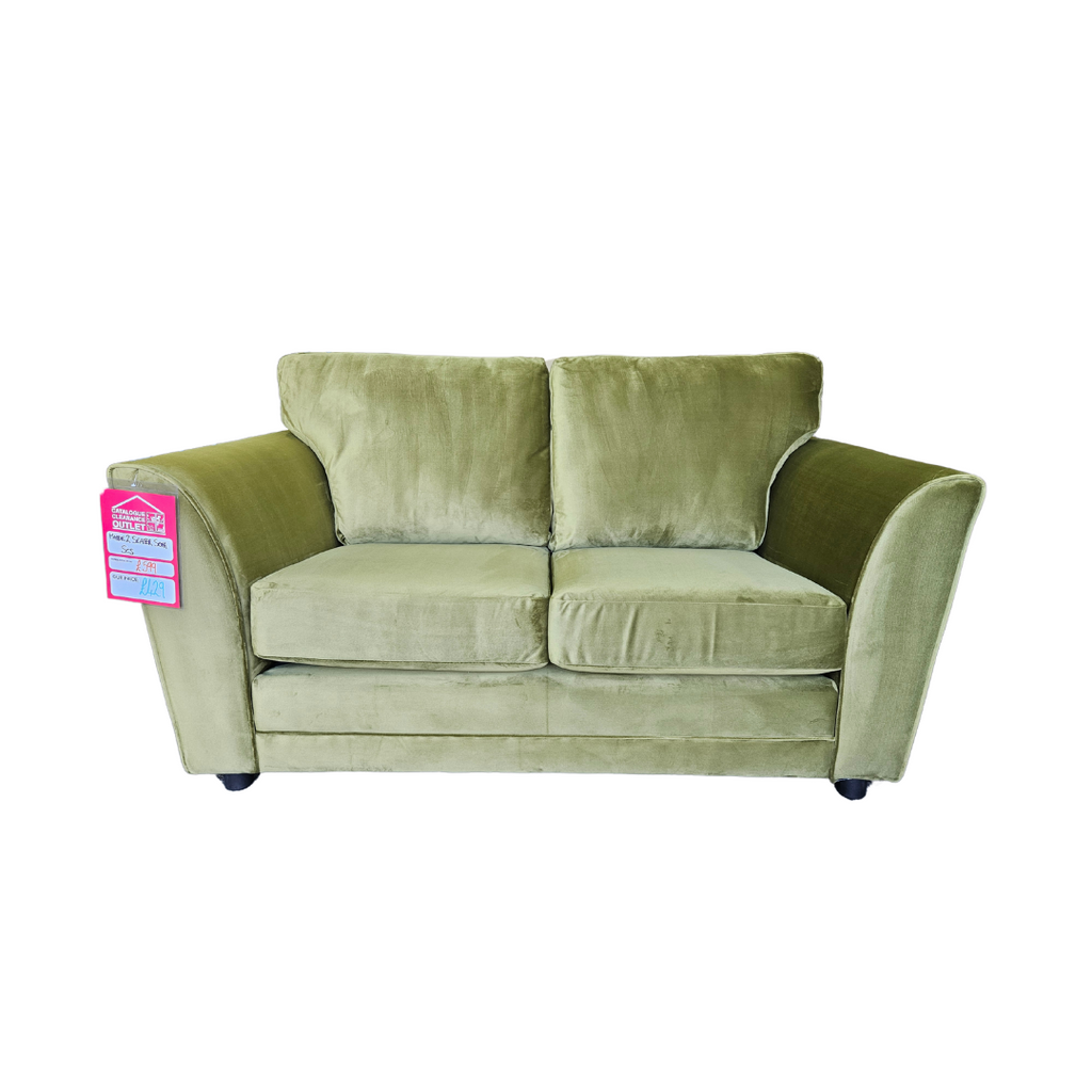 Maddie 2 Seater Fabric Sofa - Green / A Grade