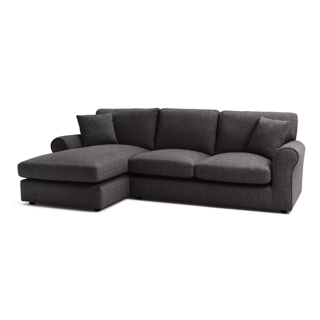 Argos Home Lisbon Fabric Left Hand Corner Sofa- Charcoal / B Grade