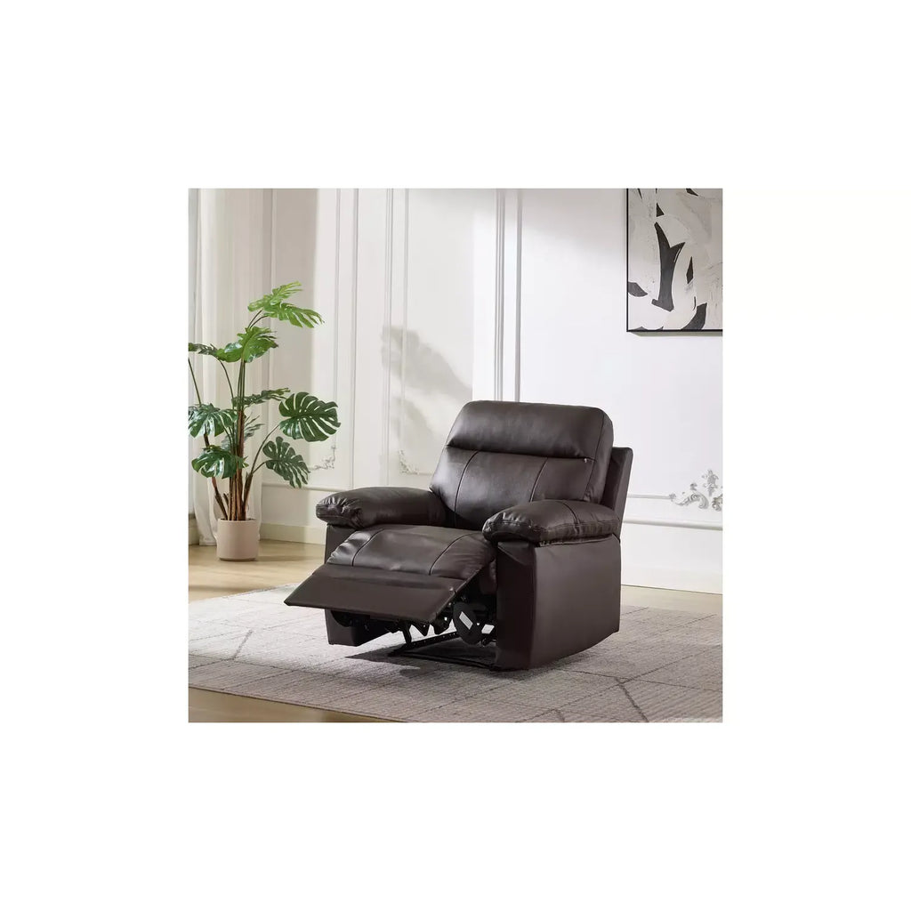 Argos Home Paolo Leather Mix Manual Recliner Chair - Brown / B Grade