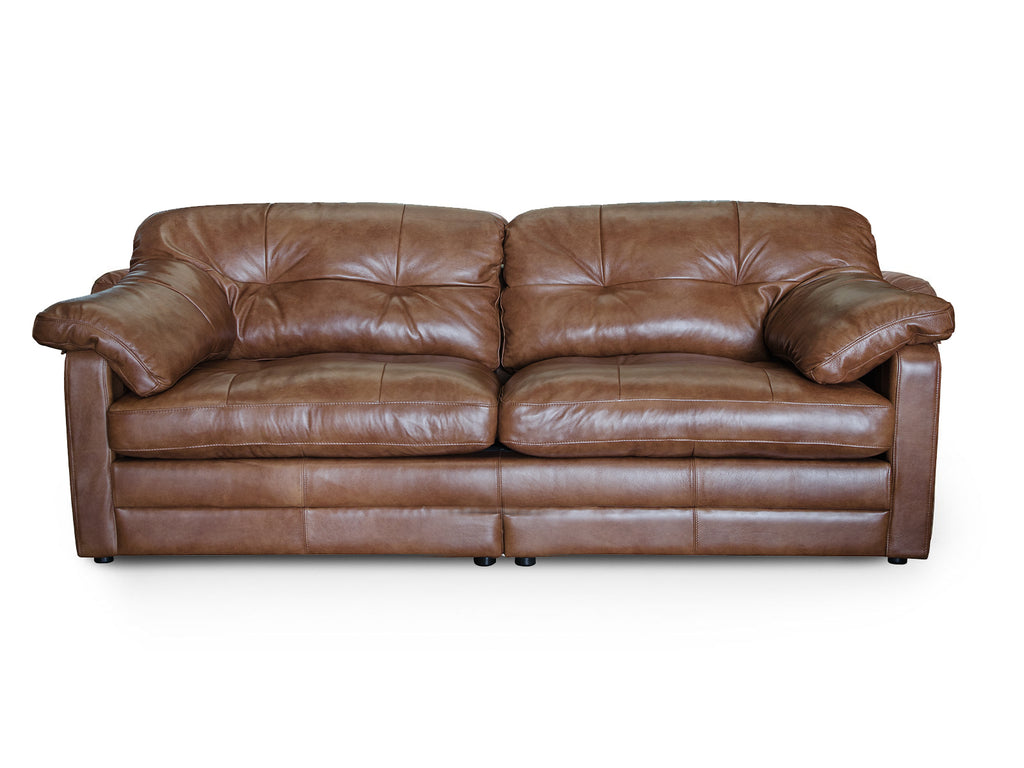 Bailey 3 Seater Leather Sofa - Brown / B Grade