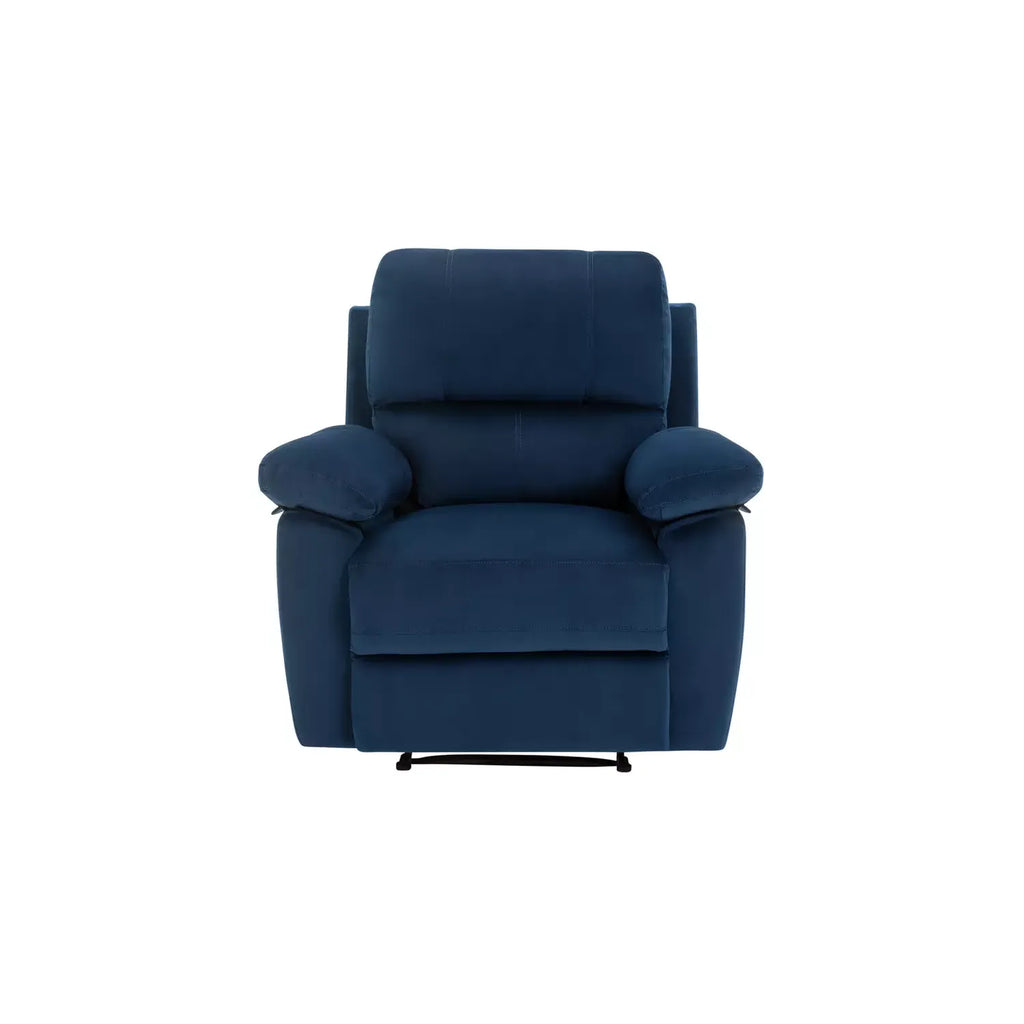 Toby Velvet Manual Recliner Chair - Navy / B Grade