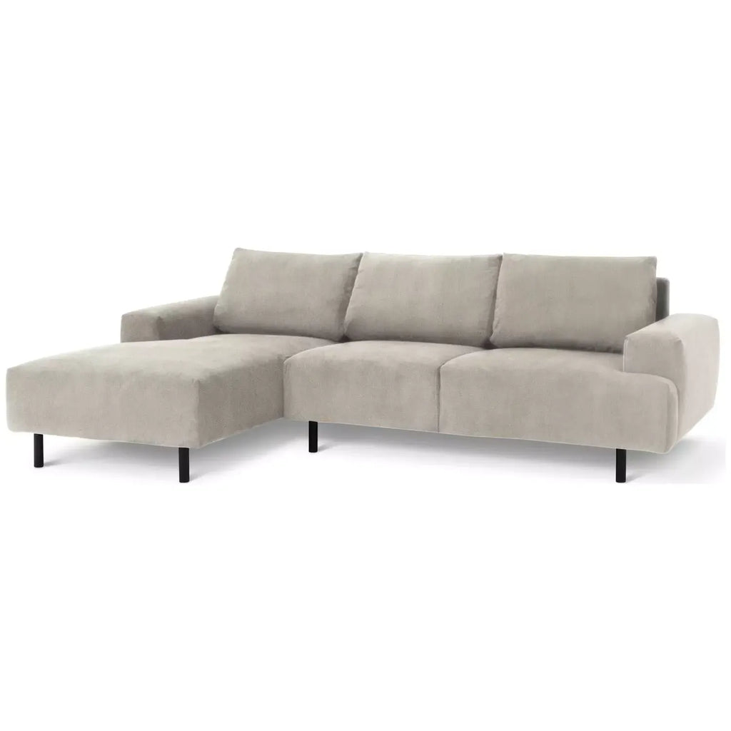 Habitat Julien Velvet Left Hand Corner Chaise Sofa - Natural / B Grade