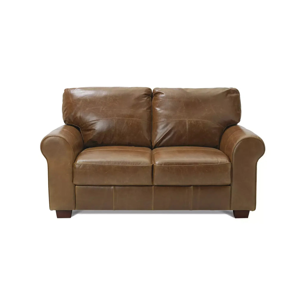 Argos Home Salisbury Leather 2 Seater Sofa - Tan / B Grade