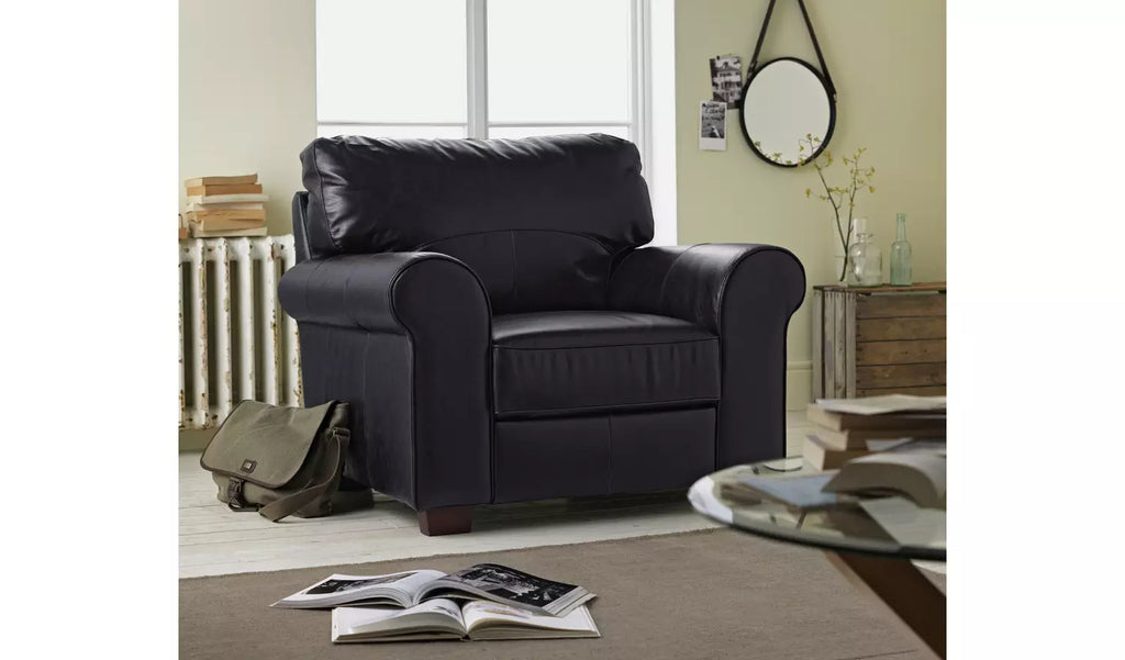 Salisbury Leather Armchair - Black / B Grade