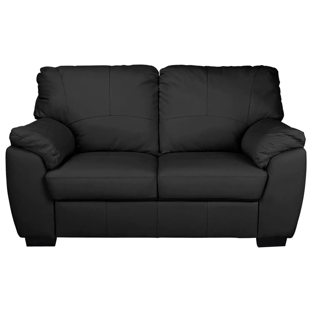 Milano Leather 2 Seater Sofa - Black / B Grade