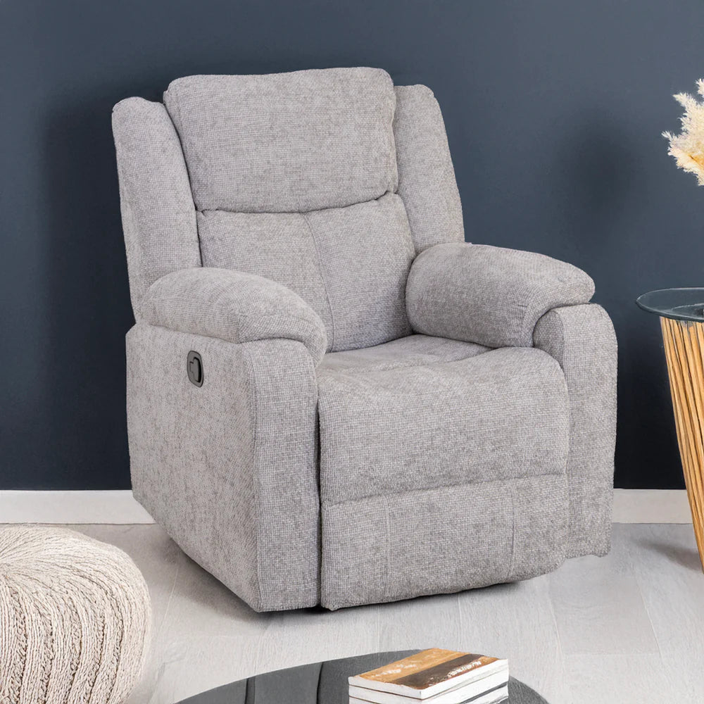 Rome Silver Manual Recliner Armchair / A Grade