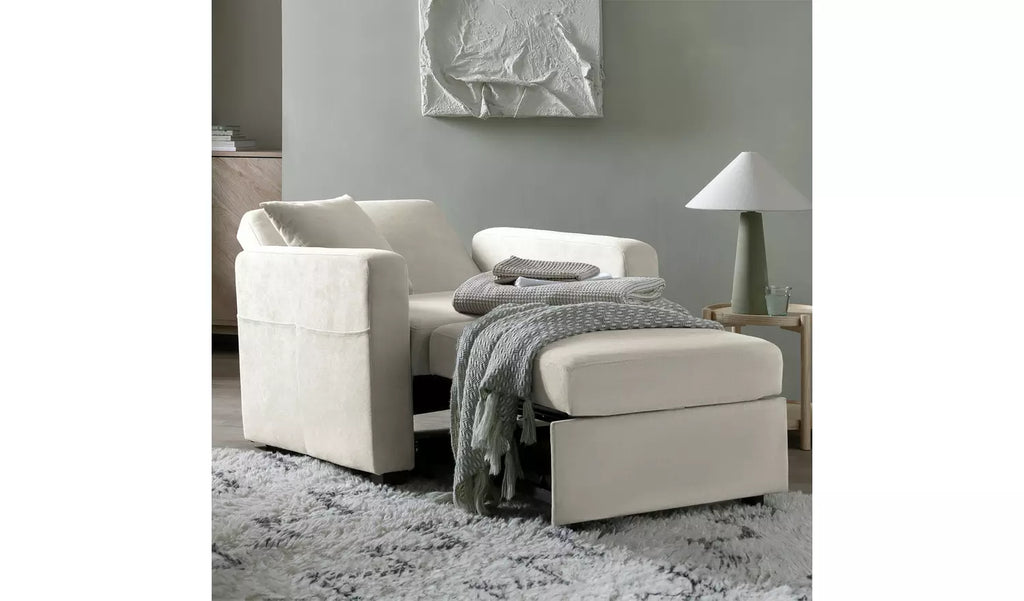 Habitat Reagan Single Fabric Chairbed - Natural / B Grade