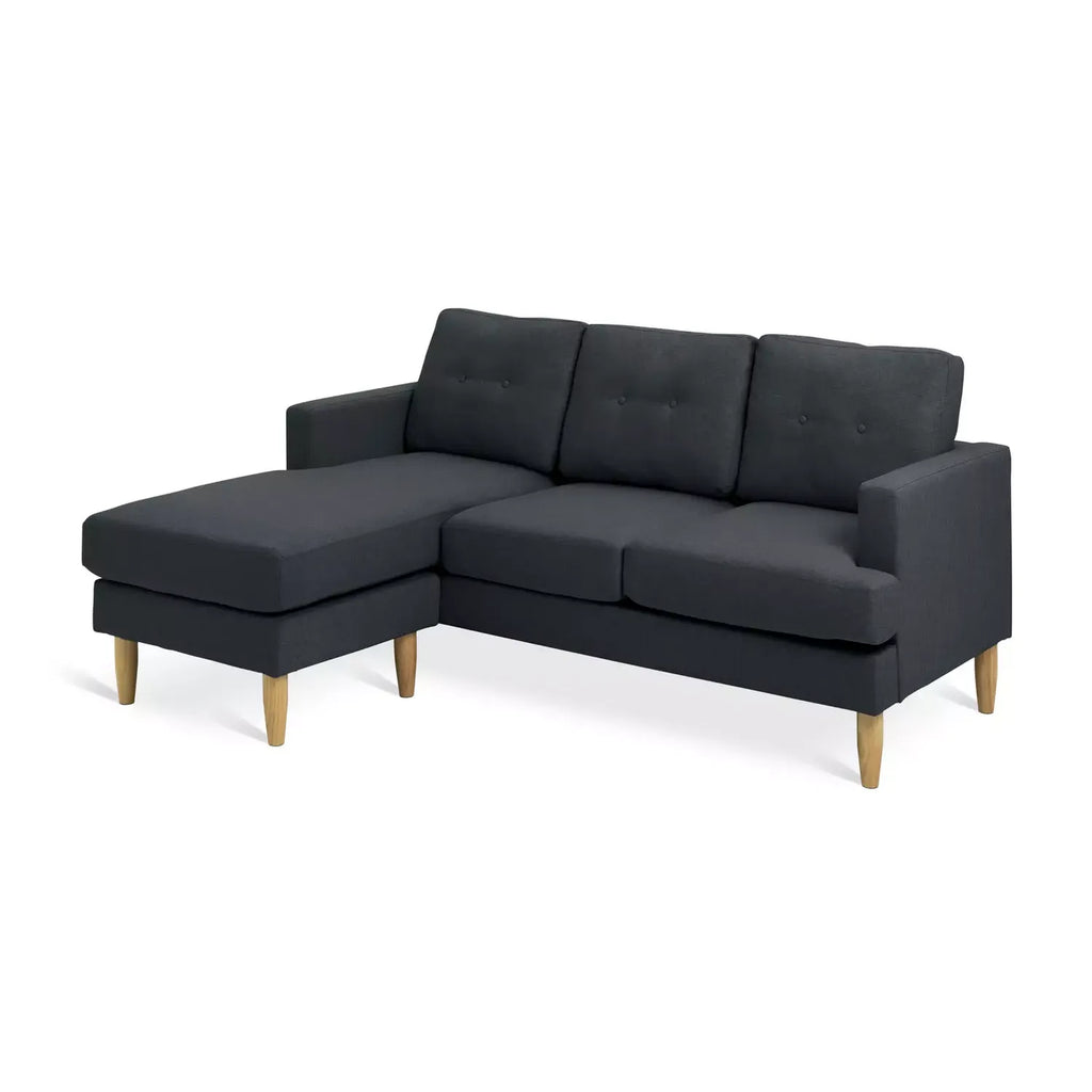 Joshua Fabric Reversible Chaise Corner Sofa - Charcoal / B Grade