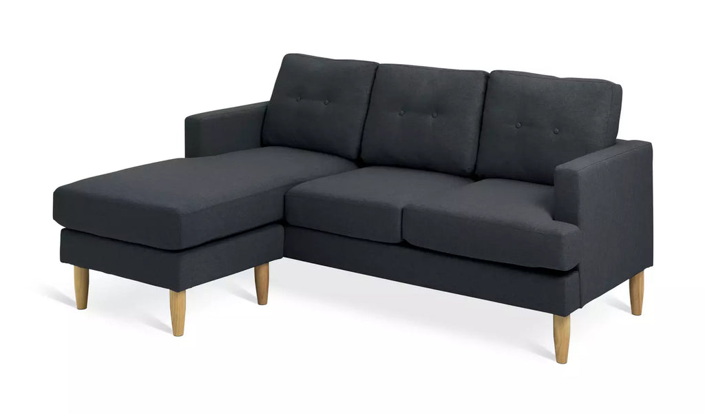 Habitat Joshua Fabric Reversible Chaise Corner Sofa-Charcoal / B Grade