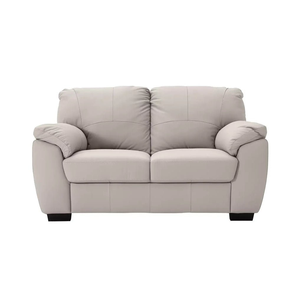 Milano Leather 2 Seater Sofa - Light Grey / B Grade