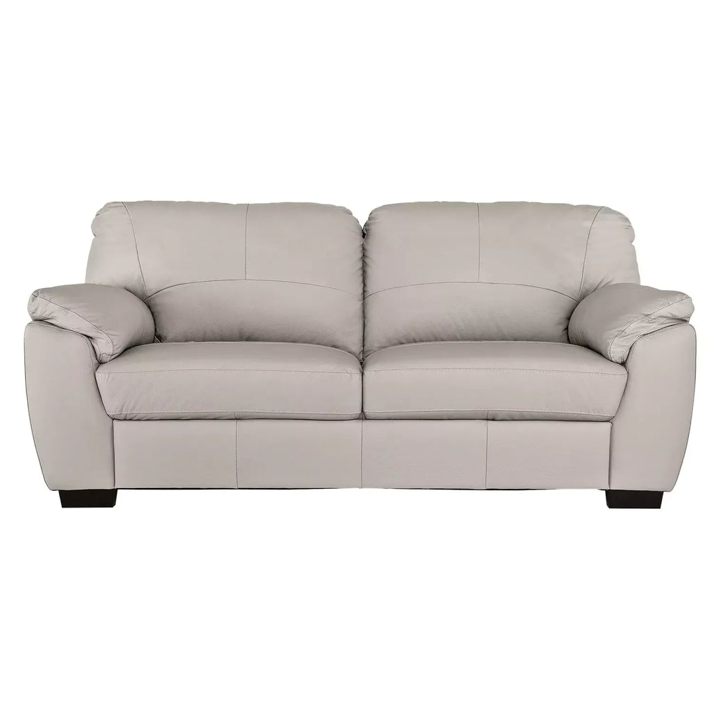 Milano Leather 3 Seater Sofa - Light Grey / B Grade