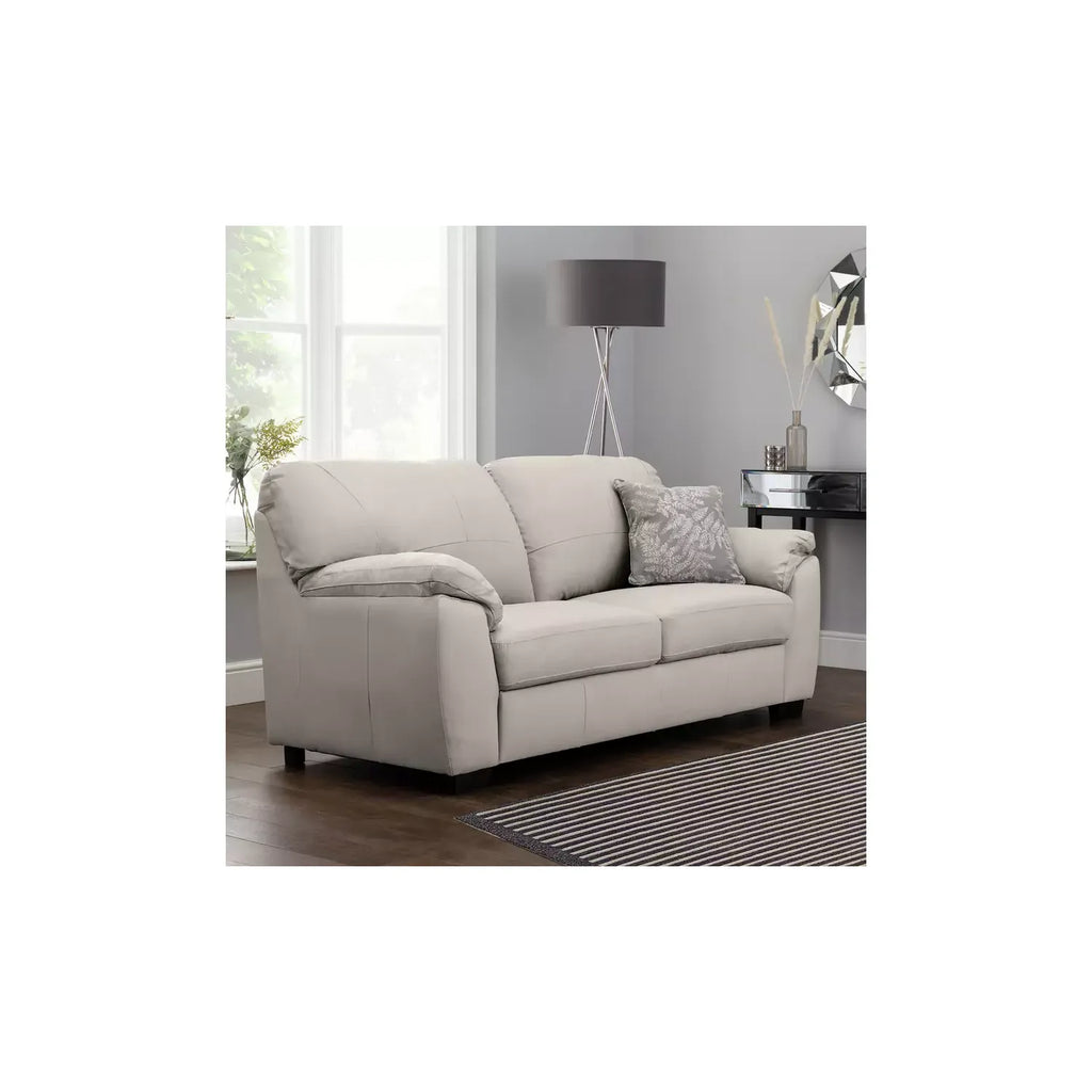 Milano Leather 3 Seater Sofa - Light Grey / B Grade