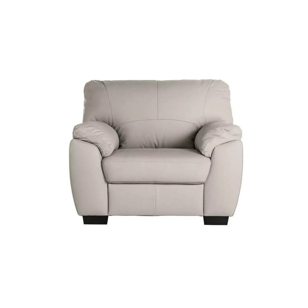 Milano Leather Armchair - Light Grey / B Grade