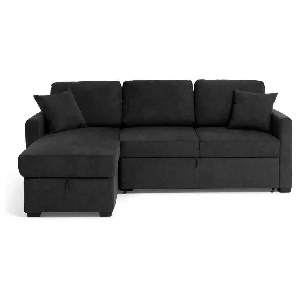 Reagan LH Storage Corner Chaise Sofa Bed - Charcoal / B Grade