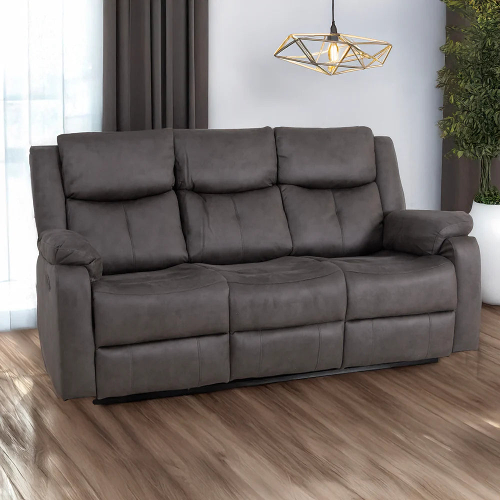 Rome Steel Manual Recliner 3 Seater Sofa / A Grade
