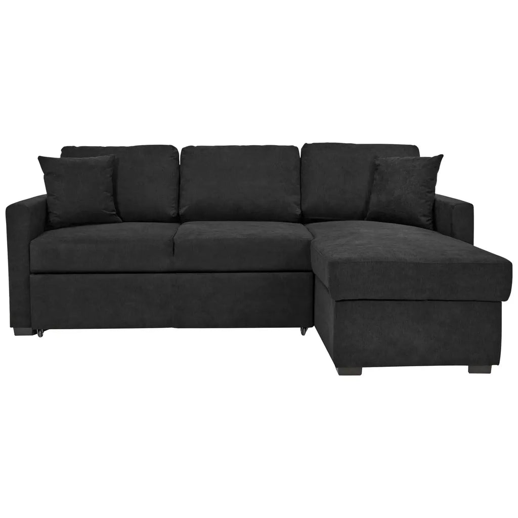 Reagan RH Storage Corner Chaise Sofa Bed - Charcoal