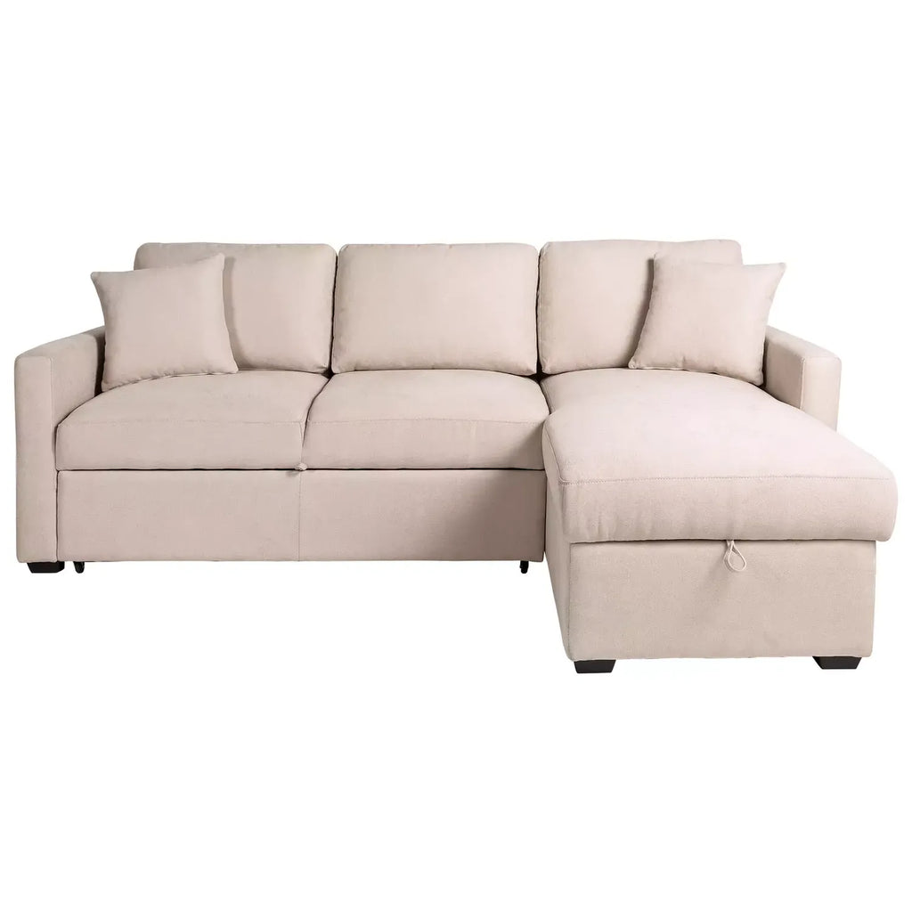 Reagan RH Storage Corner Chaise Sofa Bed - Natural / B Grade