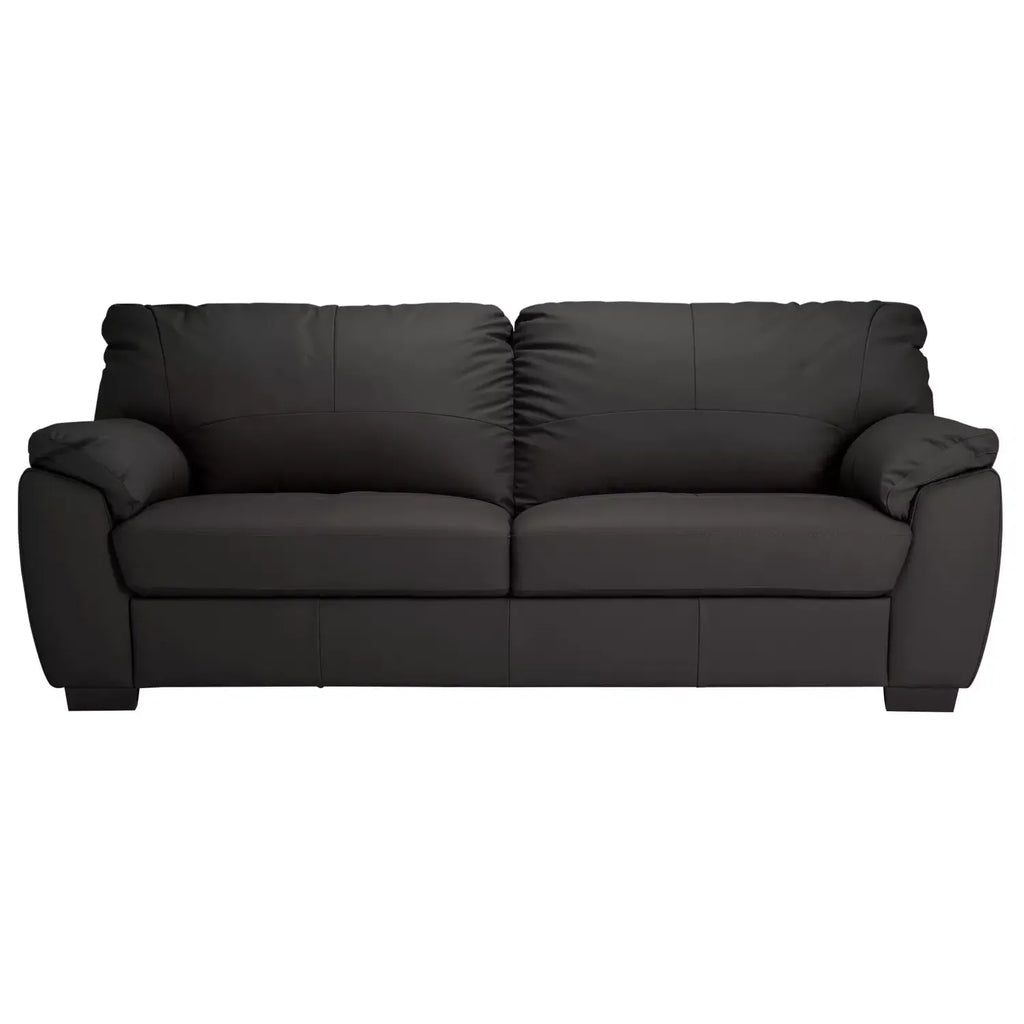 Milano Leather 4 Seater Sofa - Black / B Grade