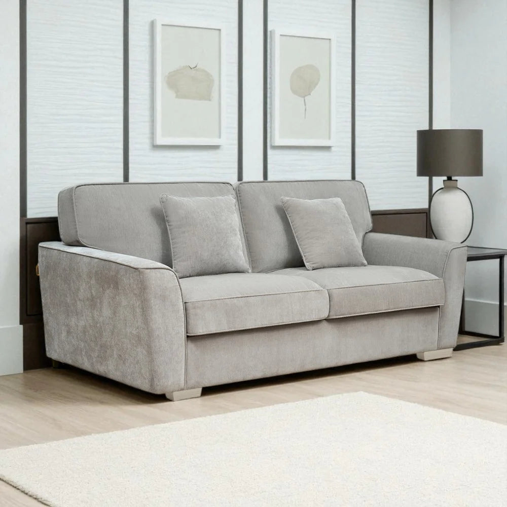Harlem Grey Fabric Three Seater Sofa / A Grade