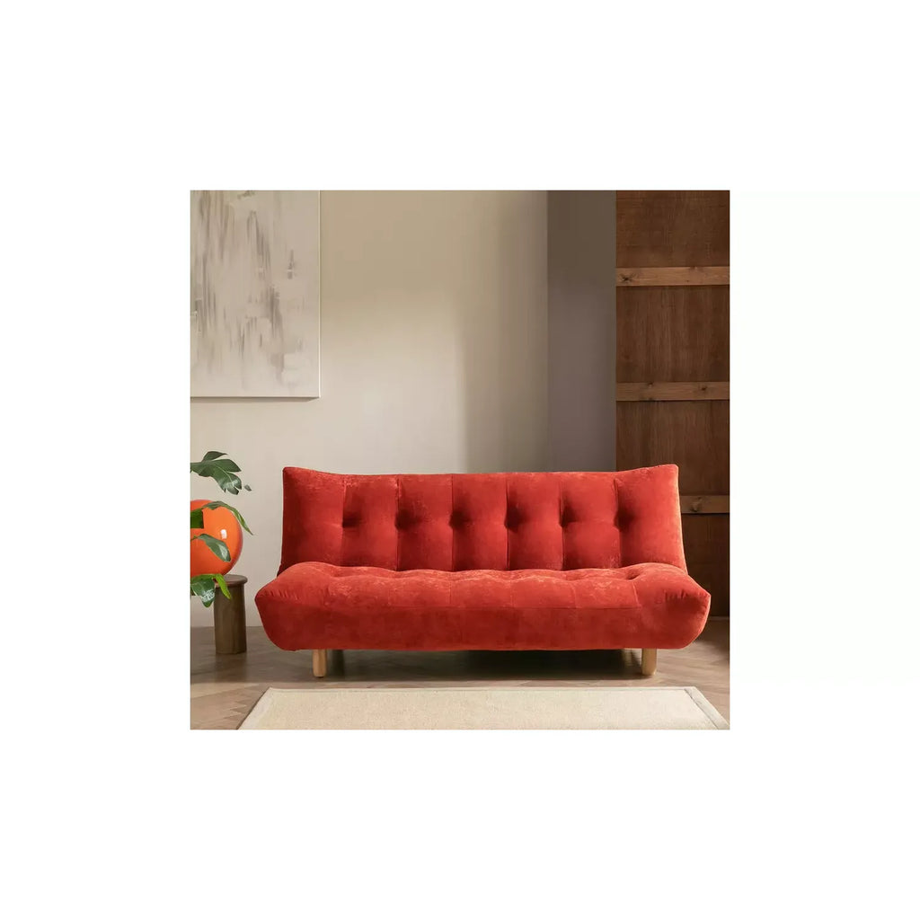 Habitat Kota Velvet 3 Seater Sofa Bed - Burnt Orange / B Grade