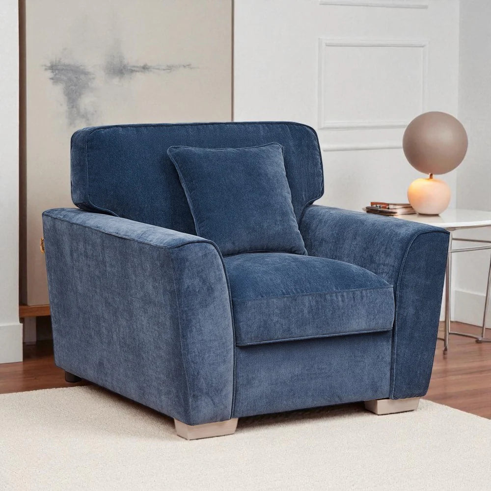 Harlem Fabric Armchair - Royal Blue / A Grade