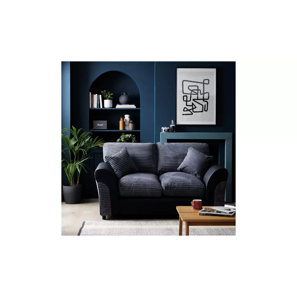 Argos Home Harry Cord 2 Seater Sofa - Charcoal / B Grade