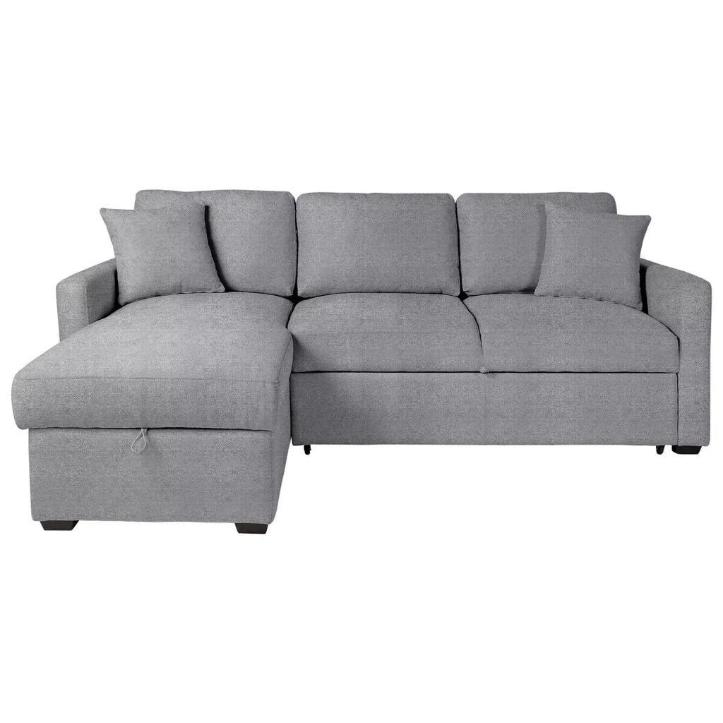 Reagan Left Hand Storage Chaise Sofa Bed - Grey / B Grade