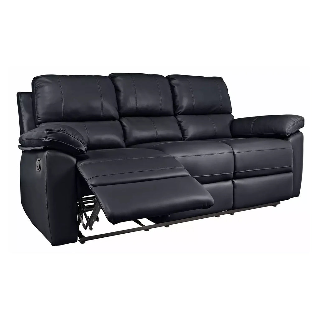 Argos Home Toby Faux Leather 3 Seater Recliner Sofa - Black / B Grade