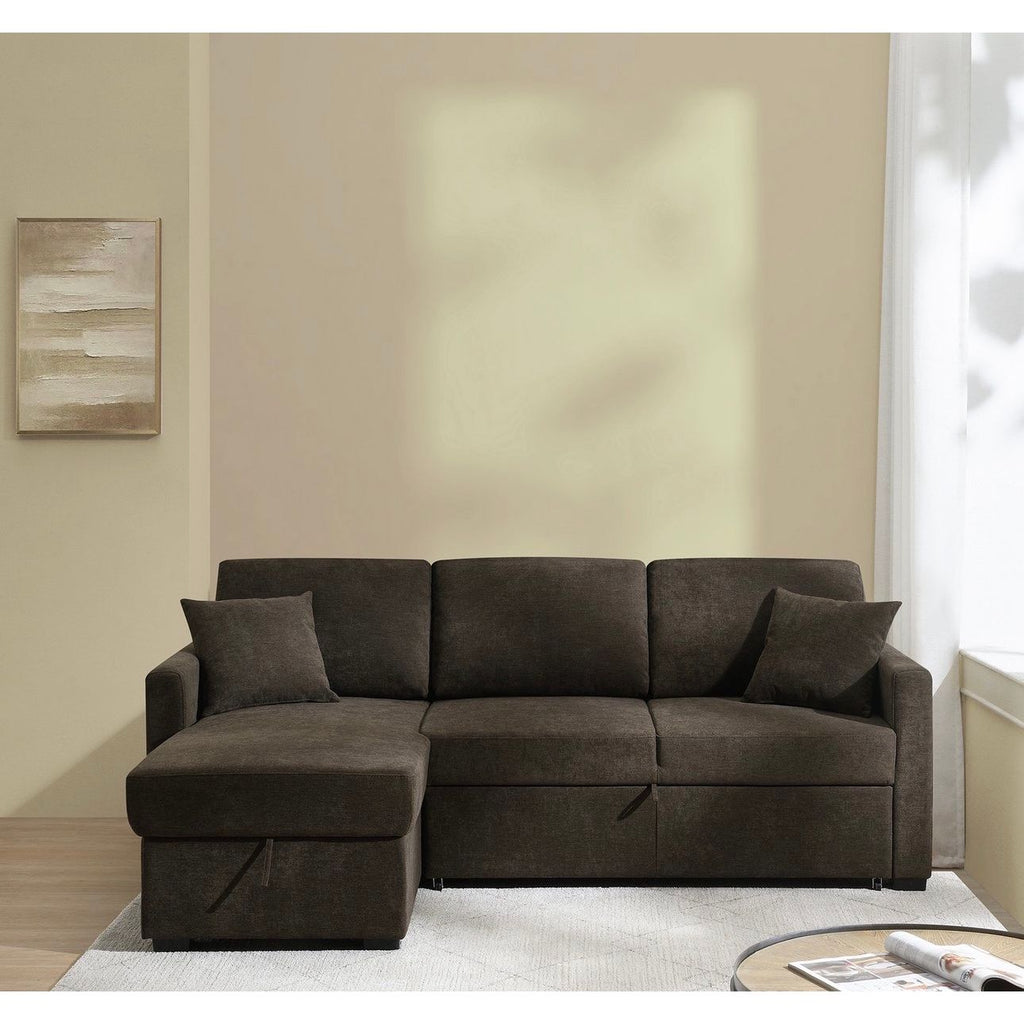 Reagan Left Hand Corner Sofabed - Brown
