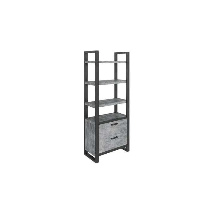 Brooklyn Concrete Bookcase with Drawers / B Grade