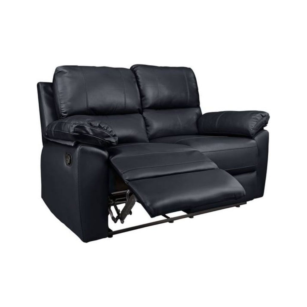 Argos Home Toby Faux Leather 2 Seater Recliner Sofa Black / B Grade