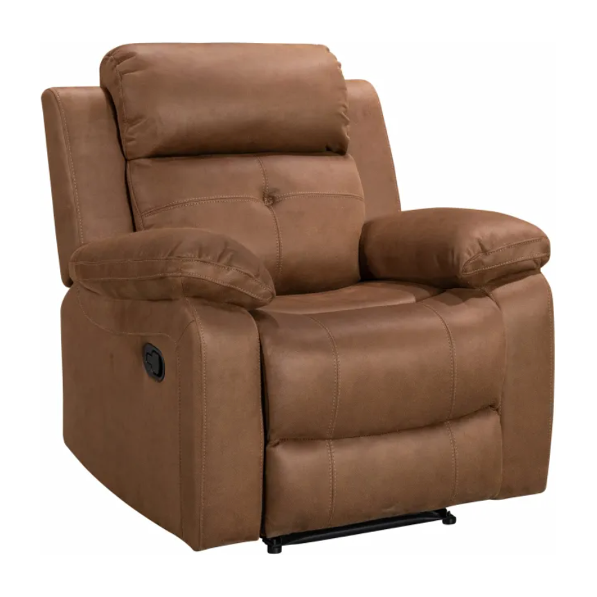 Yorkshire Manual Reclining Fabric Armchair - Cedar Brown