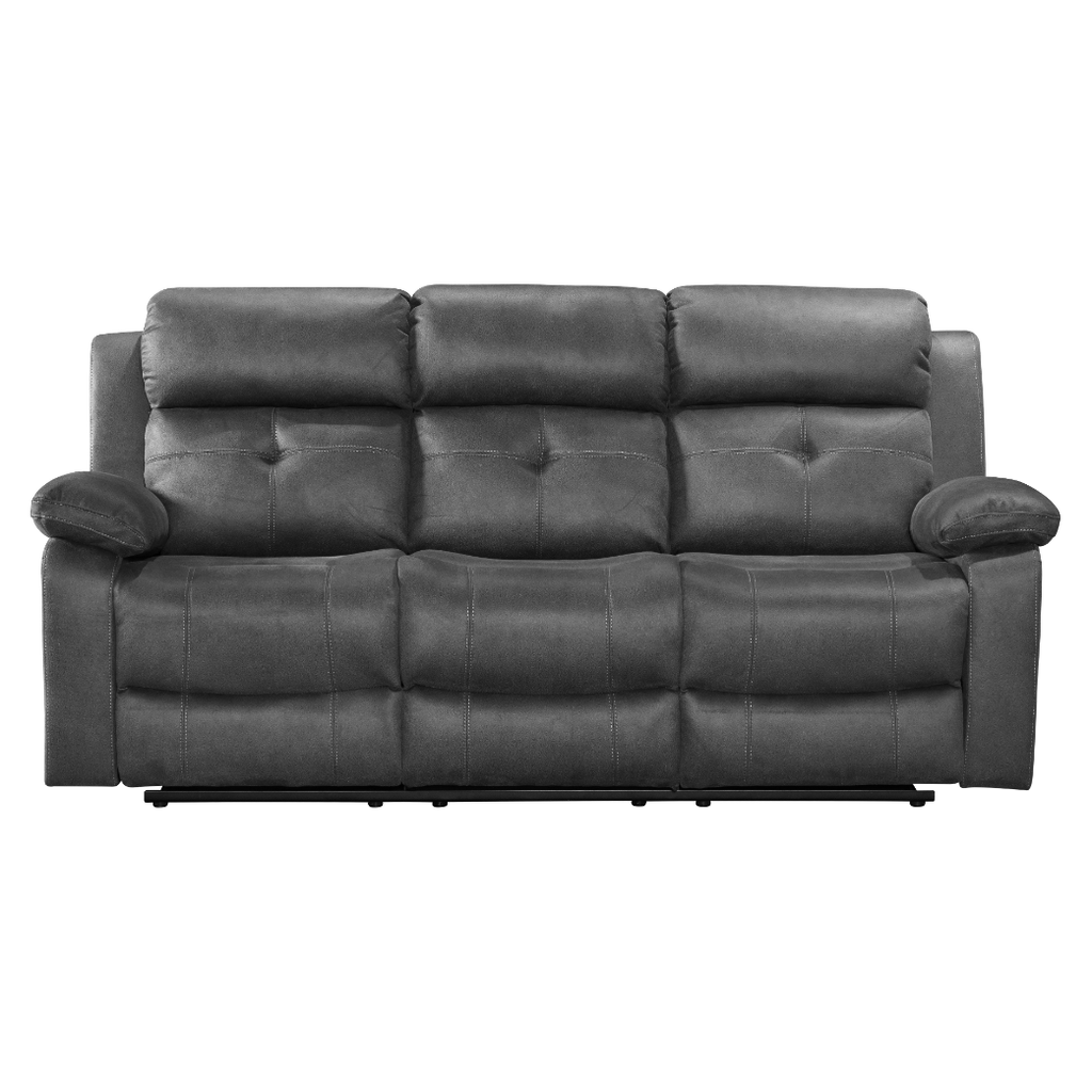Yorkshire 3 Seater Manual Reclining Fabric Sofa - Slate Grey