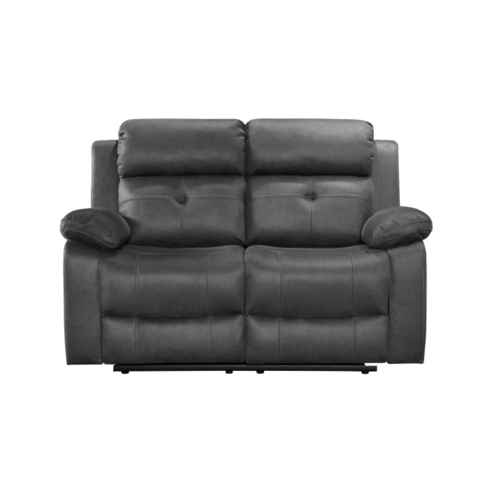 Yorkshire 2 Seater Manual Reclining Fabric Sofa - Slate Grey