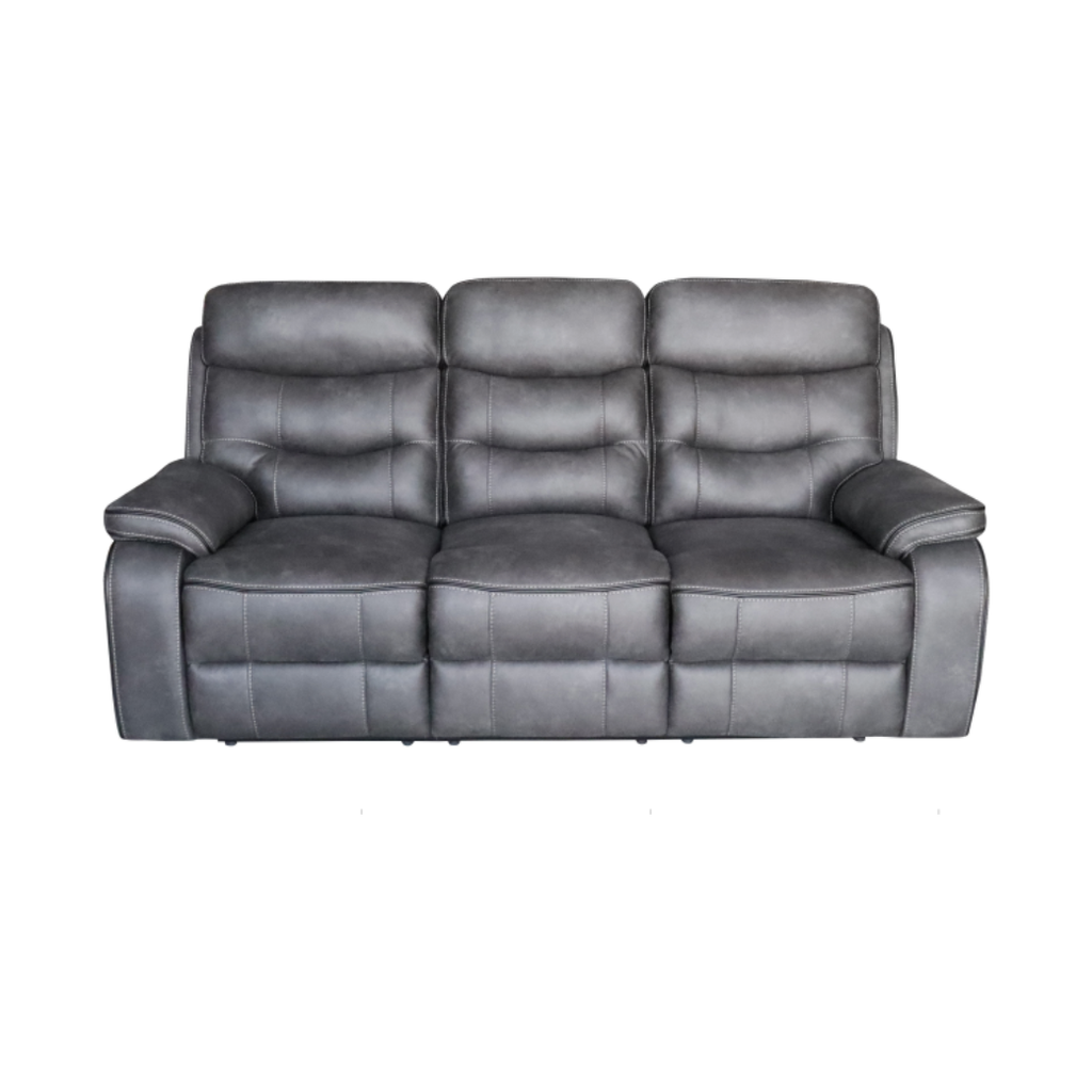Gabriella 3 Seater Reclining Fabric Sofa - Charcoal