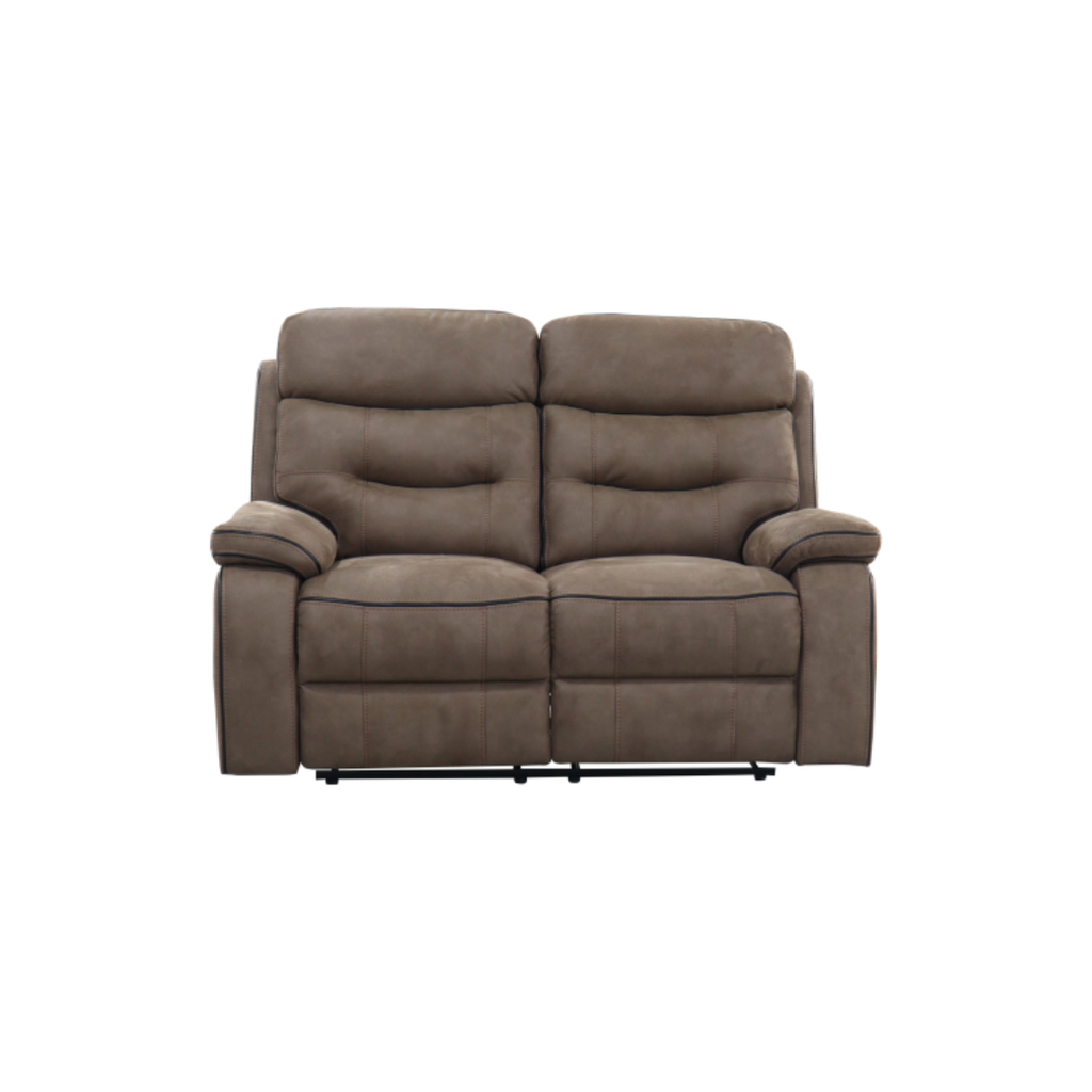 Gabriella 2 Seater Reclining Fabric Sofa - Tawny Brown