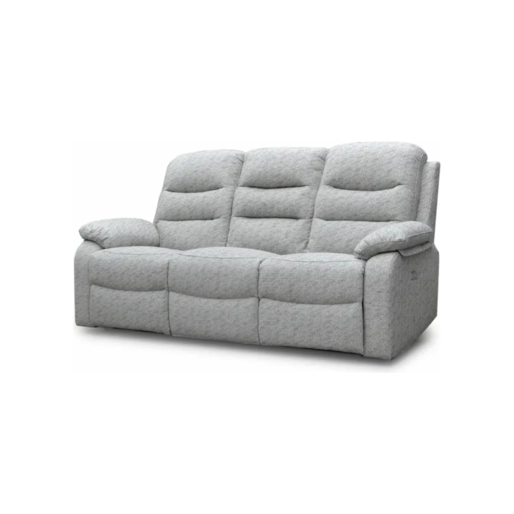 Como 3 Seater Power Reclining Fabric Sofa - Steel Grey