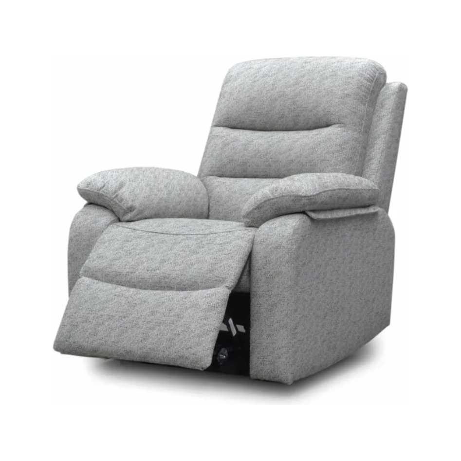 Como Power Reclining Fabric Armchair - Steel Grey