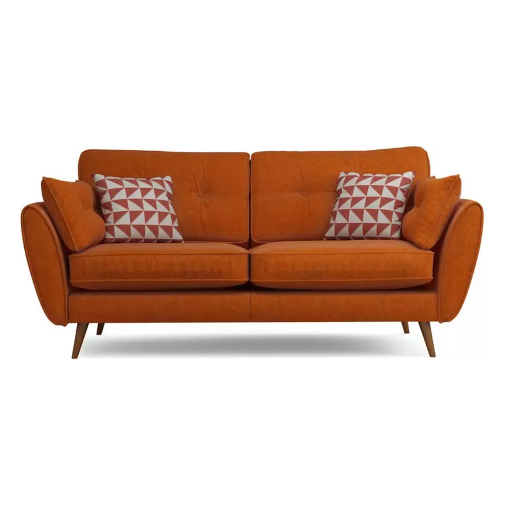Zinc 3 Seater Sofa Orange / B Grade Catalogue Clearance Outlet