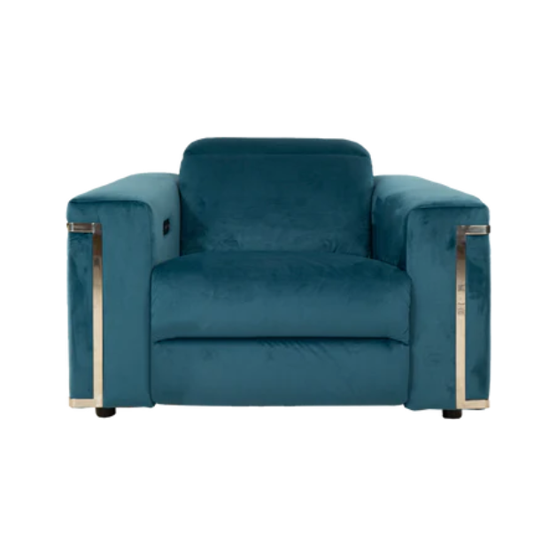 Cora Fabric Power Recliner Armchair With Power Headrests - Teal / B Grade