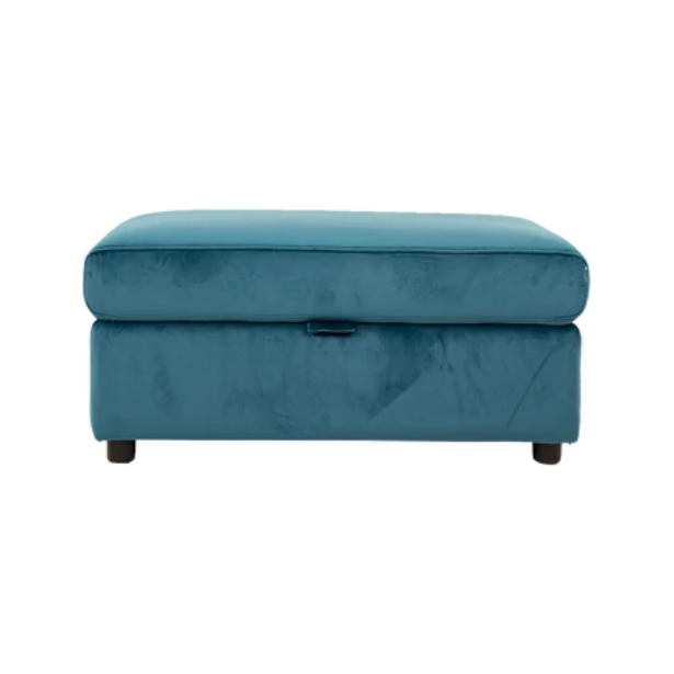 Cora Rectangular Storage Footstool - Teal / B Grade