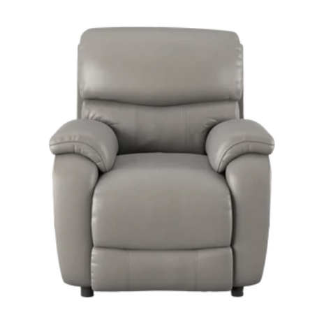 Evelyn Power Recliner Leather Armchair - Grey / B Grade