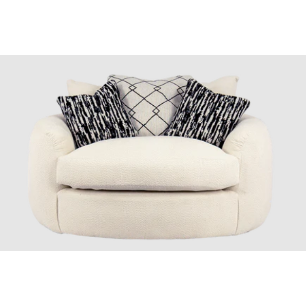 Bow Swivel Cuddler Armchair - Cream / C Grade