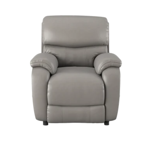 Evelyn Electric Reclining Leather Armchair - Light Grey / B Grade