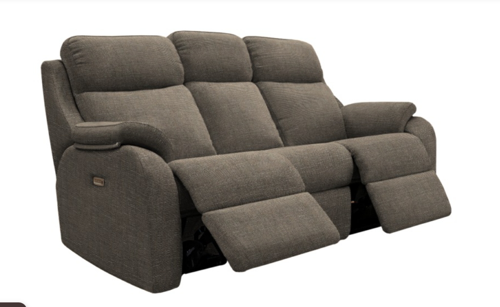 G Plan Kingsbury 3 Seater Power Recliner - Sea Earth / B Grade