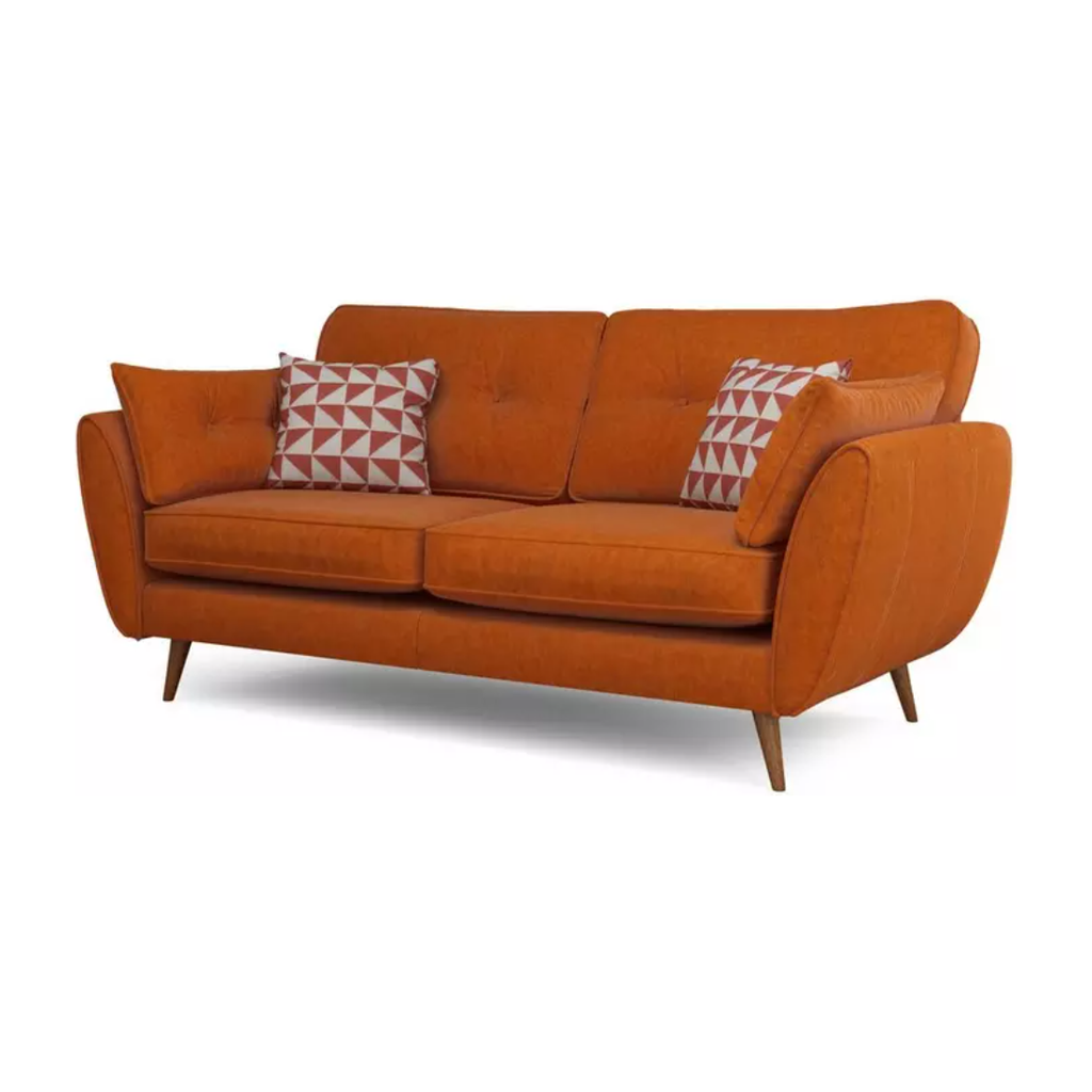 Zinc 3 Seater Sofa Orange / B Grade Catalogue Clearance Outlet