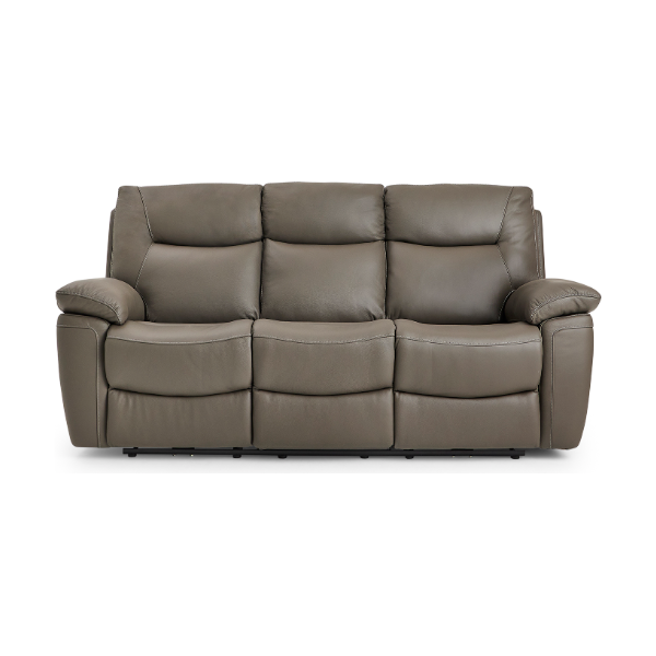 Lucius 3 Seater Power Recliner Leather Sofa