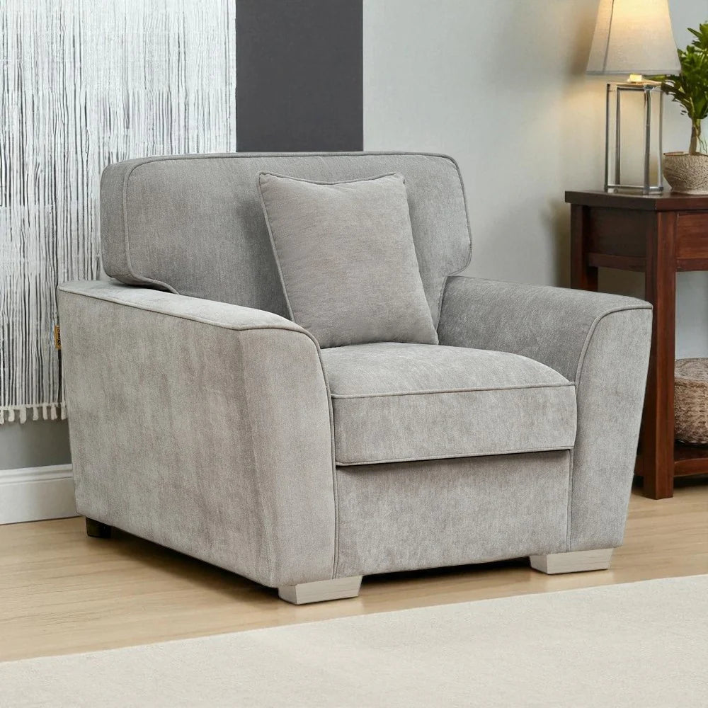 Harlem Grey Fabric Armchair / A Grade