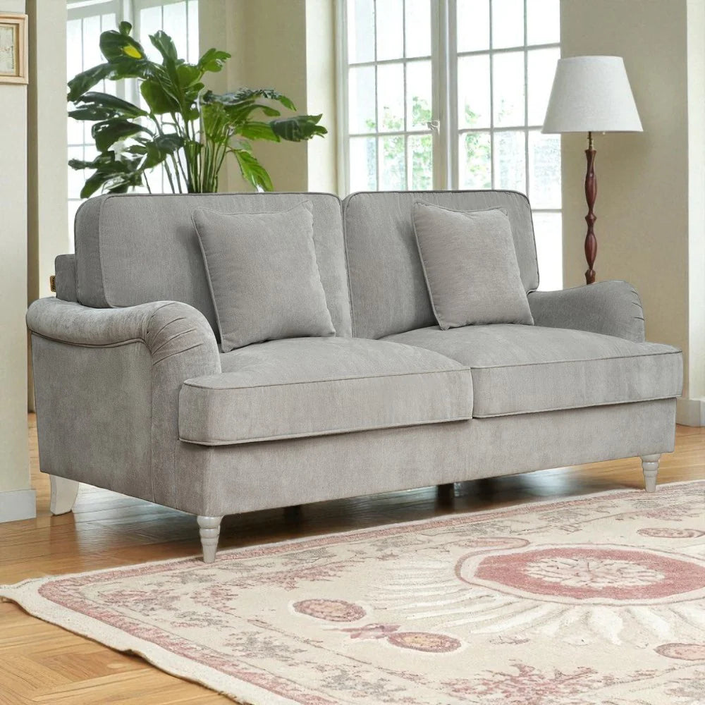 Elizabeth Fabric 3 Seater Sofa - Grey / A Grade